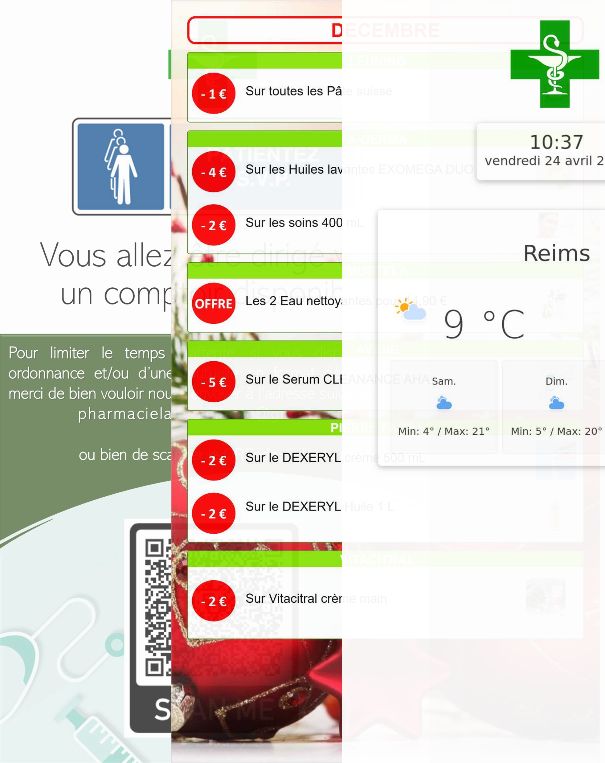 Interface Signum Ultra – affichage dynamique en pharmacie